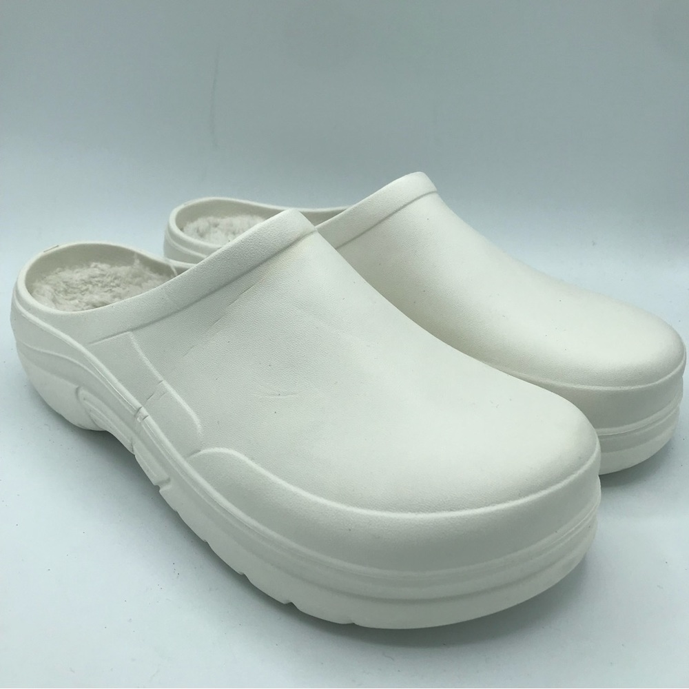 CASLON White Faux Fur Lined Women's 9 Rosy Garden Cozy Clogs Shoes Nordstrom GUC